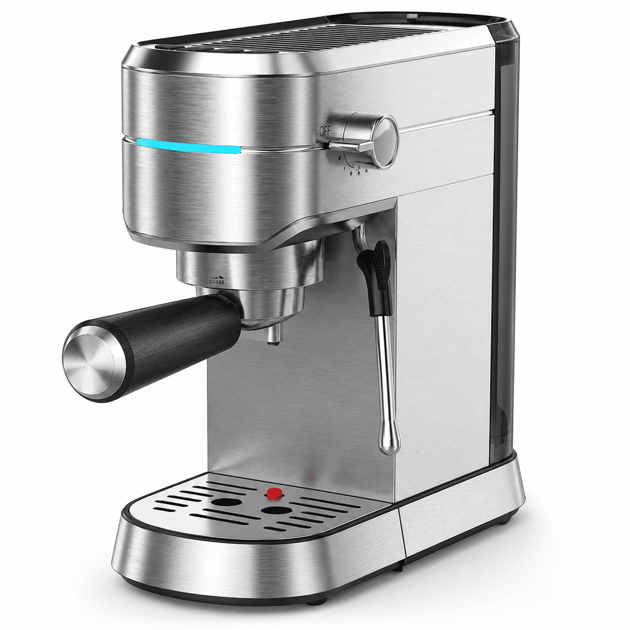 NICWIN Espresso Machine 15 Bar Compact Espresso Maker with Milk Frother Wand, 1350W Fast Heating Stainless Steel Coffee Machine for Espresso, Latte, Cappuccino, 7.3 Inch Wide