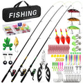 YTAKY Fishing Pole, 3-Piece Telescopic Rod and Reel Combo Kit with 95-Piece Lure Set, Carrier Bag, Pliers, Bobbers and Bells for Beginners